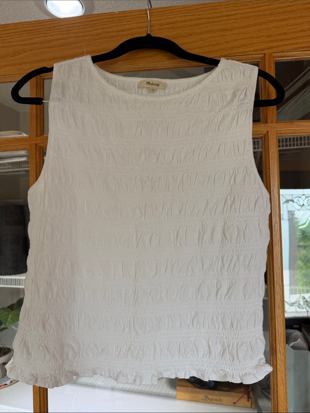 Madewell Women’s Sleeveless Textured Top - Cobalt white